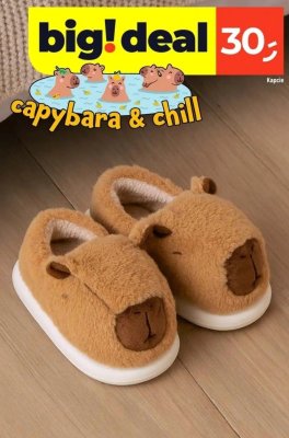 Kapcie capybara & chill promocja w Dealz