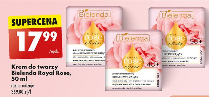 Krem do twarzy 40+ Bielenda royal rose elixir promocja