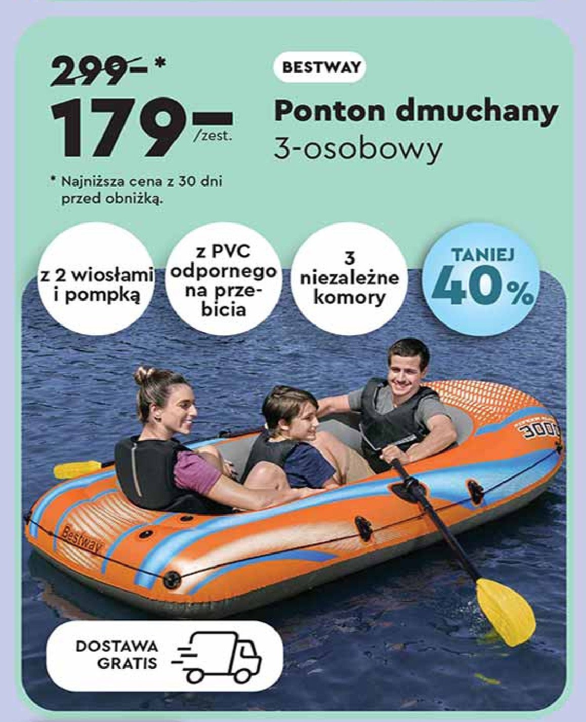 Ponton 3 osobowy Bestway promocja