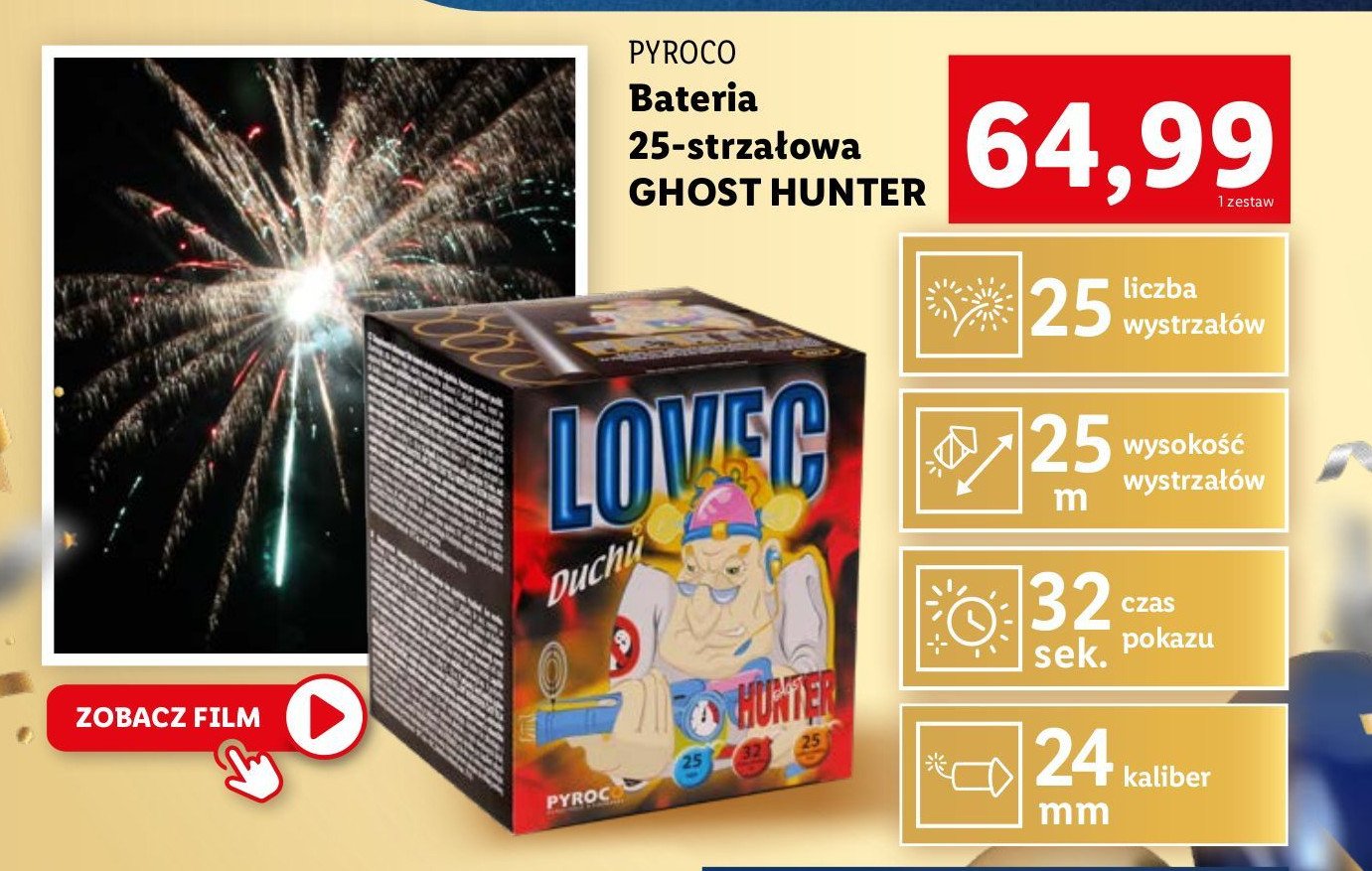 Bateria 25 strzałów ghost hunter Pyroco promocja