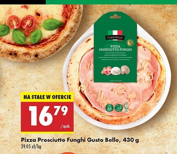 Pizza prosciutto e funghi Gustobello promocja w Biedronka