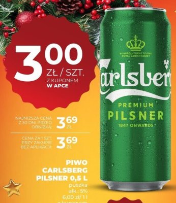 Piwo Carlsberg Pilsner 0,5 L promocja w Duży Ben