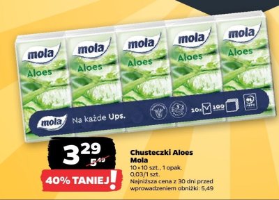Chusteczki Aloes Mola promocja w Netto
