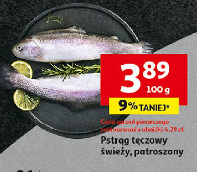 Pstrąg tęczowy patroszony promocja w Auchan