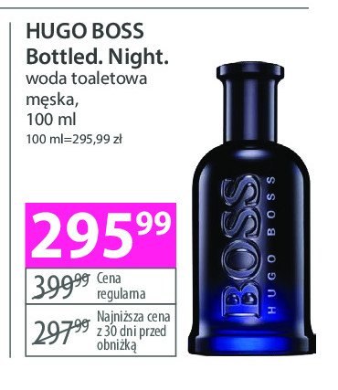 Woda toaletowa Hugo boss bottled night Boss by hugo boss promocja