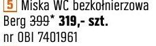 Miska WC bezkołnierzowa Berg promocja w OBI