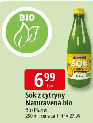Sok z cytryny Naturavena bio Bio Planet promocja w Leclerc
