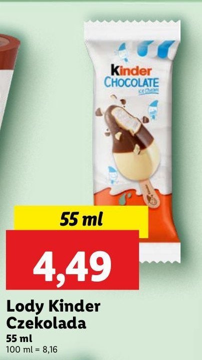 Lód Kinder chocolate promocja