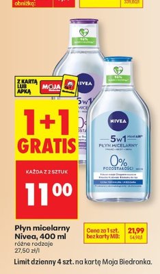 Płyn micelarny Nivea 400 ml, różne rodzaje promocja w Biedronka