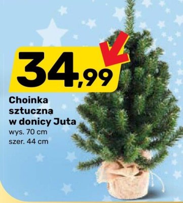 Choinka sztuczna w donicy Juta promocja w Bricomarche