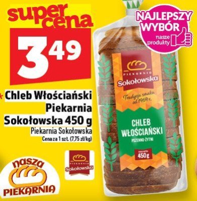 Chleb Włościański Piekarnia Sokołowska 450 g promocja w TOPAZ