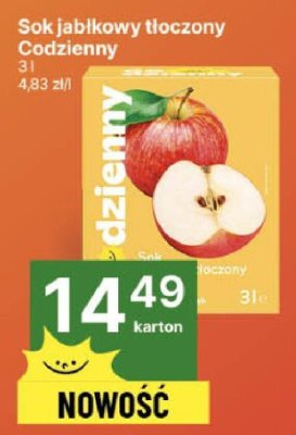 Sok jabłkowy tłoczony Codzienny promocja w Delikatesy Centrum