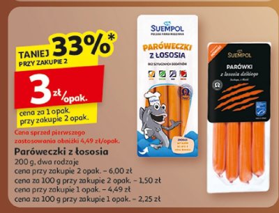 Paróweczki z łososia 200 g, dwa rodzaje promocja w Auchan