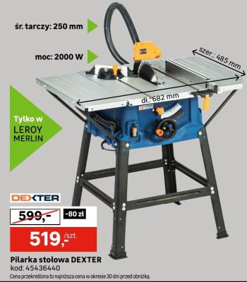 Pilarka stołowa DEXTER promocja w Leroy Merlin