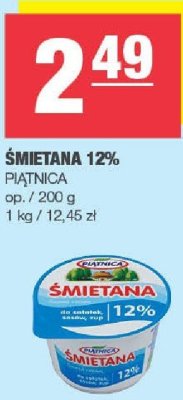 Śmietana 12% Piątnica promocja w SPAR