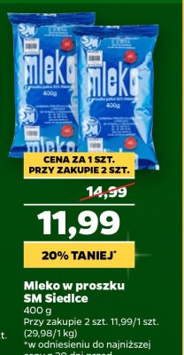 Mleko w proszku SM Siedlce promocja w Netto