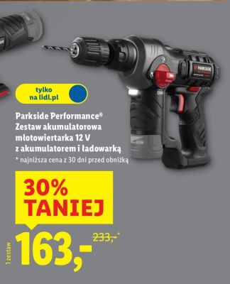 Zestaw akumulatorowa młotowiertarka 12V z akumulatorem i ładowarką Parkside Performance promocja w Lidl
