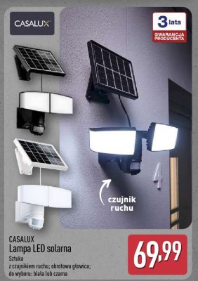 Lampa LED solarna CASALUX z czujnikiem ruchu promocja w Aldi