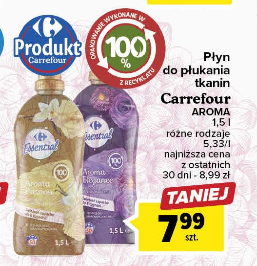 Płyn do płukania aroma elegance Carrefour essential promocja