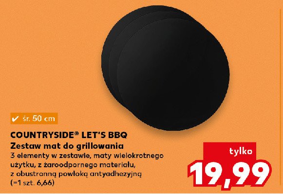 Zestaw mat do grillowania 50 cm COUNTRYSIDE promocja w Kaufland