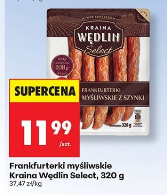 Frankfurterki myśliwskie Kraina Wędlin Select 320g promocja w Biedronka