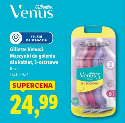 Maszynki do golenia Gillette Venus3 dla kobiet, 3-ostrzowe promocja w Lidl