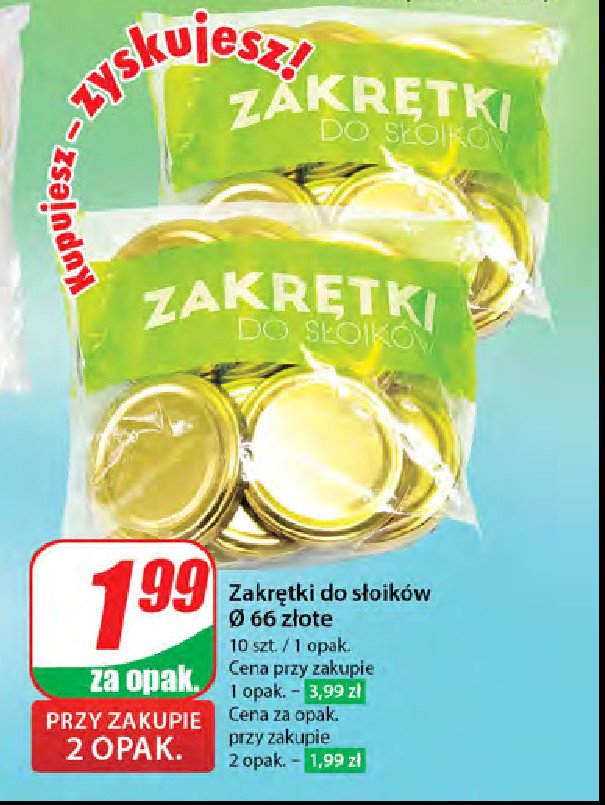 Zakrętki do słoików 66 m promocja