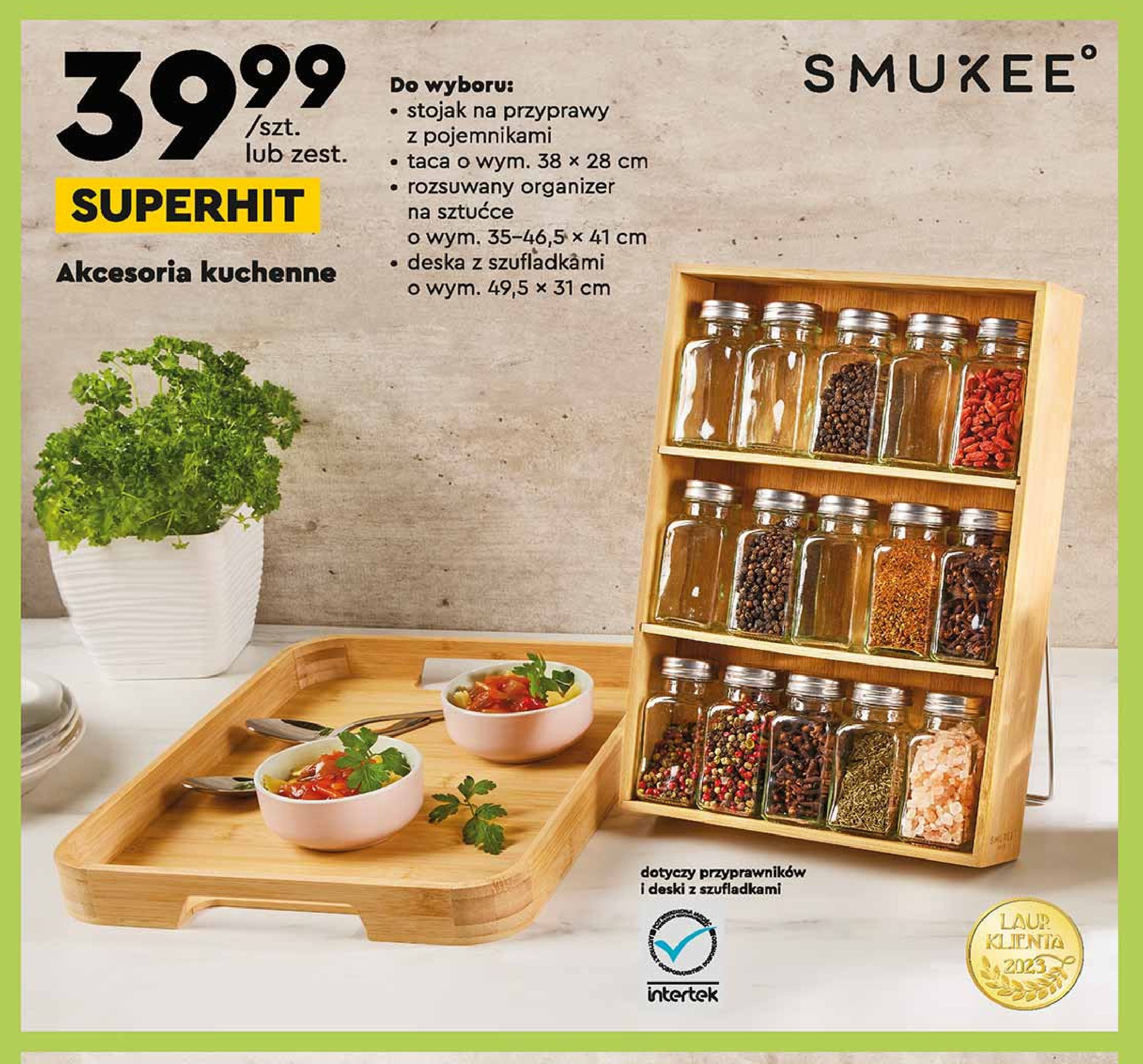 Deska z szufladkami 49.5 x 31 cm Smukee kitchen promocja