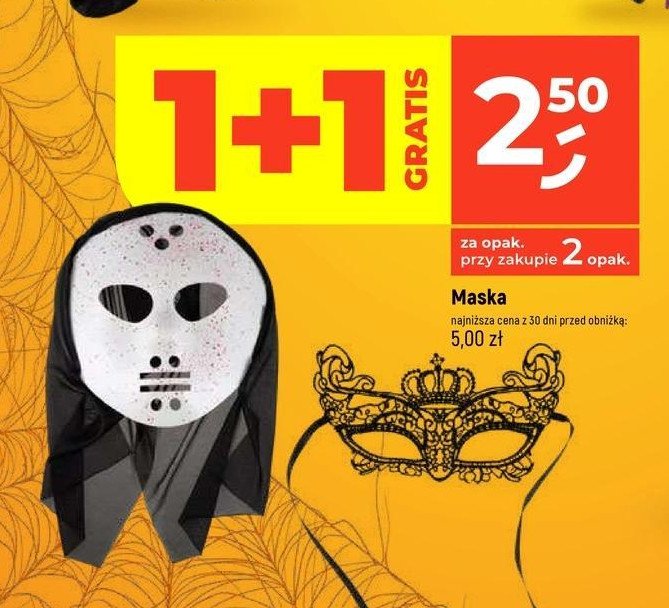 Maska na halloween promocja