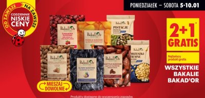 Wszystkie bakalalie BakaD'Or 2+1 GRATIS promocja w Biedronka