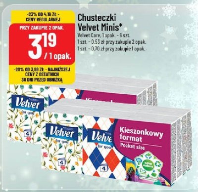 Chusteczki Velvet Minis różne rodzaje - 8 szt. promocja w POLOmarket