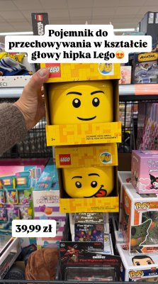 Pojemnik do przechowywania Lego głowa promocja w Biedronka