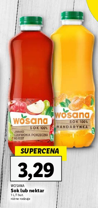 Sok jab艂ko-czerwona porzeczka-agrest Wosana promocja