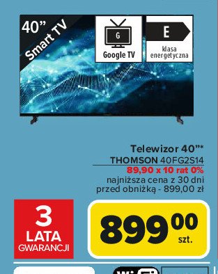 Telewizor 40" 40fg2s14 Thomson promocja w Carrefour