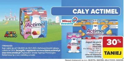 Jogurt do picia ACTIMEL DANONE 4 x 100 g, 8 x 100 g, 12 x 100 g promocja w Carrefour
