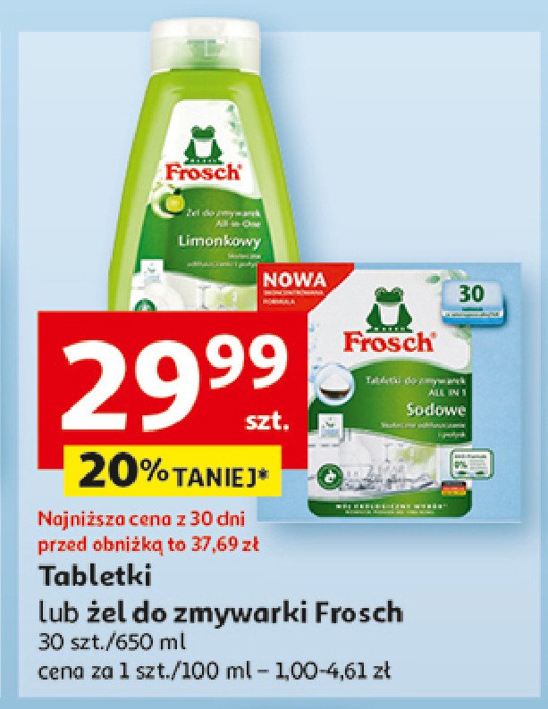 Tabletki do zmywarki sodowe Frosch promocja w Auchan