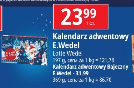 Kalendarz adwentowy E. wedel bajeczny promocja