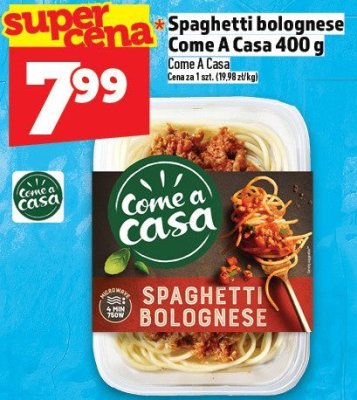 Spaghetti bolognese Come A Casa 400 g promocja w TOPAZ