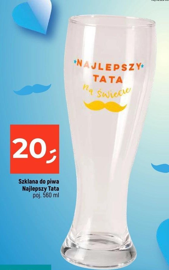 Szklanka do piwa najlepszy tata 560 ml promocja