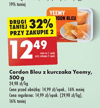 Cordon bleu z kurczaka z szynką i serem Yeemy promocja