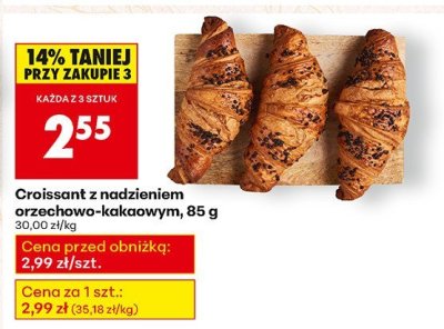 Croissant z nadzieniem orzechowo-kakaowym promocja w Biedronka