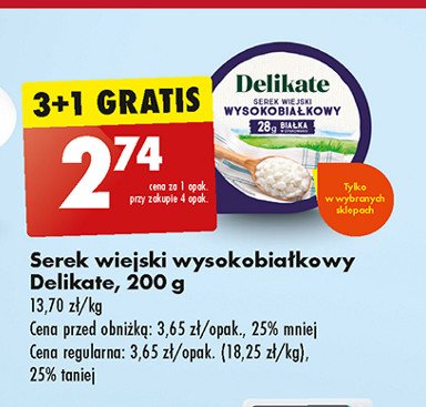 Serek wiejski wysokobiałkowy Delikate promocja