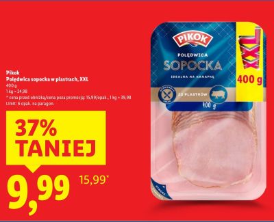 Polędwica sopocka w plastrach XXL  promocja w Lidl