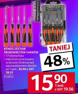 Zestaw śrubokrętów i haków KENDO 17 elementów promocja w Selgros