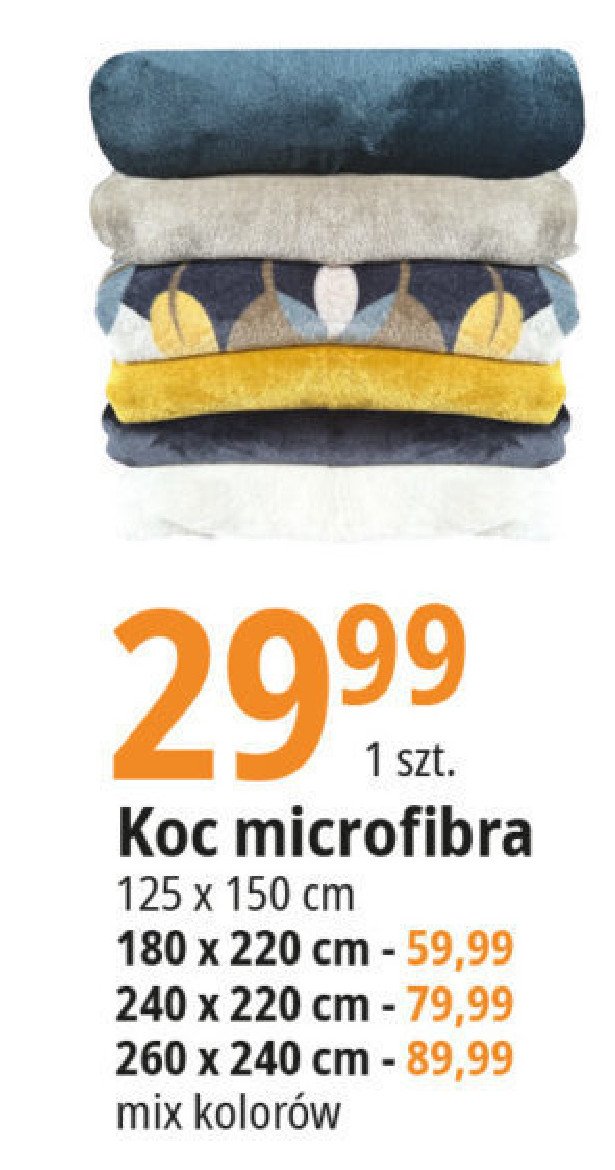 Koc mikrofibra 220 x 240 cm promocja