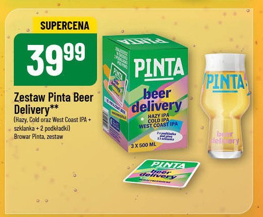 Zestaw piw beer delivery + podkładki + kufel PINTA ZESTAW promocja w POLOmarket