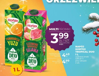 Napój Hortex Tropical Duo czerwone winogrona guajava 1L promocja w Duży Ben