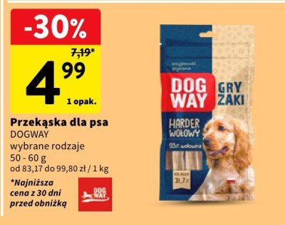 Przekąska dla psa DOGWAY wybrane rodzaje promocja w Intermarche
