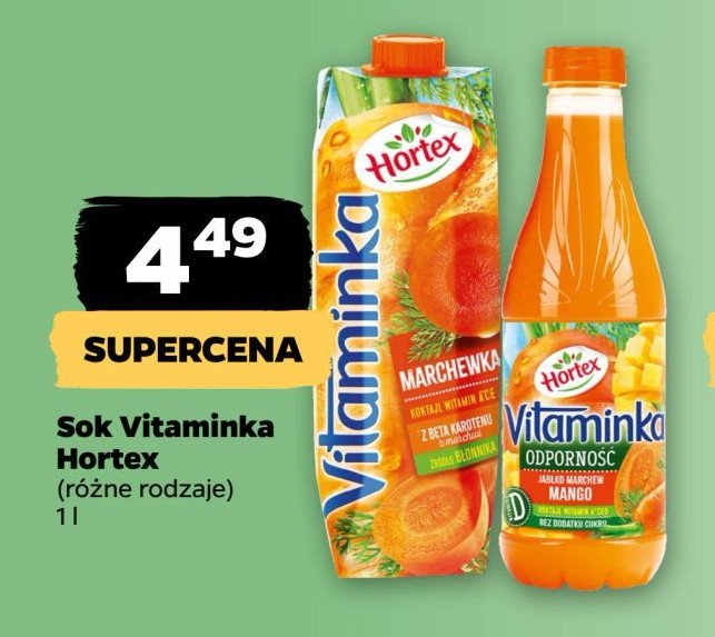 Sok jabłko-marchew-mango odporność Hortex vitaminka promocja