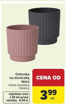 Osłonka na doniczkę MIKA różne wymiary i kolory promocja w Carrefour